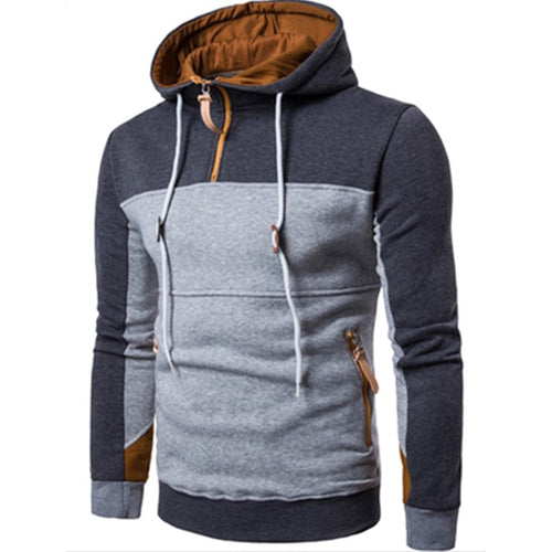 Autumn Winter Fashion Color Stitching Hoodies