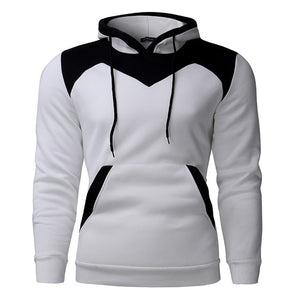 Fleece Men Color Stitching Velvet Hoodies