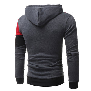 Mens' Long Sleeve Patchwork Hoodie