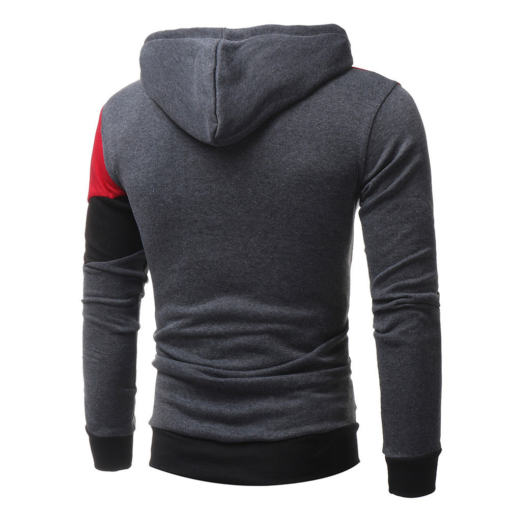 Mens' Long Sleeve Patchwork Hoodie